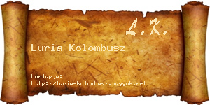Luria Kolombusz névjegykártya